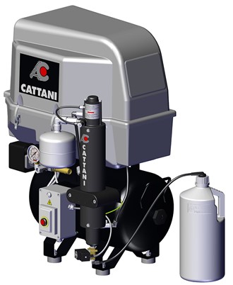 Cattani kompressor AC200Q, 2 cyl. med tørrer og lyddemper