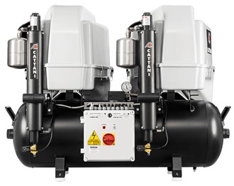 Cattani kompressor AC400Q, 2x2 cyl. med tørrer og lyddemper